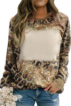 Load image into Gallery viewer, Bleached Tie Dye Leopard Print Long Sleeve Top