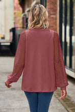 Load image into Gallery viewer, Waffled Knit Lace Long Sleeve Buttoned Cardigan