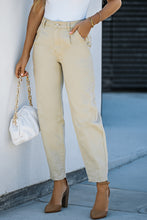 Load image into Gallery viewer, Khaki Solid High Waist Casual Pants