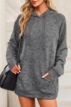 Load image into Gallery viewer, Gray Mineral Wash Kangaroo Pocket Drawstring Pullover Hoodie