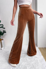 Load image into Gallery viewer, Chestnut Solid Color High Waist Flare Corduroy Pants