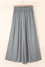 Load image into Gallery viewer, Gray Drawstring Smocked High Waist Wide Leg Pants

