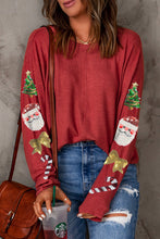 Load image into Gallery viewer, Fiery Red Sequined Christmas Favor Sleeve Casual Pullover