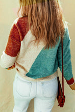 Load image into Gallery viewer, Multicolor Colorblock Ribbed Trim Round Neck Sweater