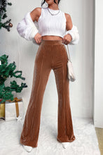 Load image into Gallery viewer, Chestnut Solid Color High Waist Flare Corduroy Pants