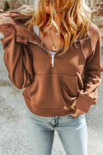 Load image into Gallery viewer, Quarter Zip Kangaroo Pocket Hoodie