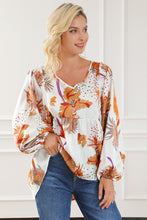 Load image into Gallery viewer, Multicolour Floral Print V Neck Babydoll Blouse