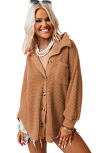 Load image into Gallery viewer, Brown Waffle Knit Button Up Casual Shirt