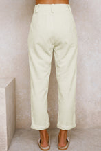 Load image into Gallery viewer, Beige Corduroy High Waist Straight Leg Pants