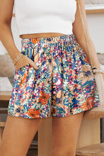 Load image into Gallery viewer, Multicolor Floral Print Wide Leg Casual Shorts
