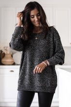 Load image into Gallery viewer, Black Glittering Long Sleeve Tunic Sweater