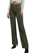 Load image into Gallery viewer, Green High Waist Square Pockets Corduroy Pants