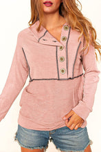 Load image into Gallery viewer, Pink Buttons Front Princess Line Out Seam Hoodie