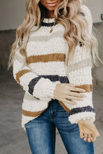 Load image into Gallery viewer, Striped Popcorn Knit Sweater
