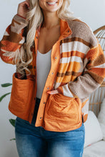 Load image into Gallery viewer, Chestnut Plus Size Quilted Patch Pockets Aztec Furry Jacket
