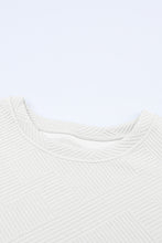Load image into Gallery viewer, Bright White Textured Loose Fit T Shirt and Drawstring Pants Set