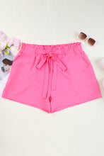 Load image into Gallery viewer, Paperbag High Waist Textured Plus Size Casual Shorts
