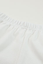 Load image into Gallery viewer, White Ribbed Zipper Sweatshirt and High Waist Shorts Set