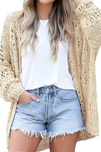 Load image into Gallery viewer, Apricot Casual Hollowed Knit Dolman Sleeve Cardigan