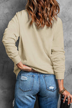 Load image into Gallery viewer, Khaki Fall Vibe Pumpkin Print Round Neck Sweatshirt