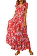 Load image into Gallery viewer, Multicolor Floral Ruffled Crop Top and Maxi Skirt Set