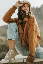 Load image into Gallery viewer, Zip Collared Big Flap Pocket Exposed Seam Sweatshirt