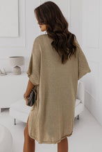 Load image into Gallery viewer, Khaki Dolman Half Sleeve Pocketed Long Cardigan