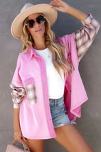 Load image into Gallery viewer, Plaid Patchwork Chest Pockets Oversized Shirt Jacket