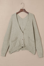 Load image into Gallery viewer, Gray Buttons Front Pocketed Sweater Cardigan