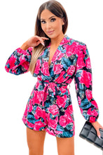 Load image into Gallery viewer, Deep V Neck Long Sleeve Floral Romper
