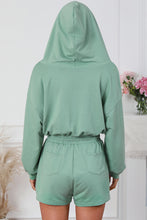 Load image into Gallery viewer, Blue French Terry Hoodie Romper