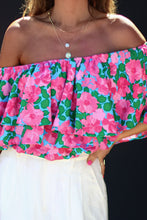 Load image into Gallery viewer, Floral Off-Shoulder Tiered Ruffle Blouse
