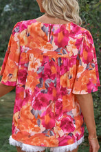 Load image into Gallery viewer, Floral Print Wide Sleeve Blouse