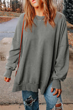 Load image into Gallery viewer, Drop Shoulder Ribbed Trim Oversized Sweatshirt