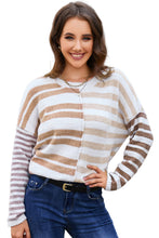 Load image into Gallery viewer, Stripe Blocked Drop Shoulder Slouchy Sweater