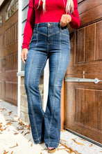 Load image into Gallery viewer, High Waist Seam Stitching Pocket Flare Jeans