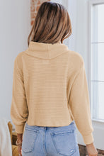 Load image into Gallery viewer, Apricot Solid Waffle Knit Turtleneck Long Sleeve Top