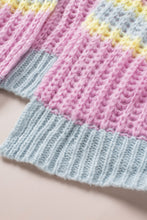 Load image into Gallery viewer, Contrast Striped Open Front Cable Cardigan