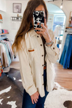Load image into Gallery viewer, Beige Corduroy Buttoned Front Pocketed Shacket