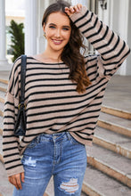Load image into Gallery viewer, Striped Print Dropped Shoulder Loose Sleeve Sweater