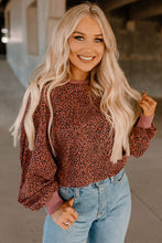 Load image into Gallery viewer, Vintage Leopard Bubble Sleeve Pullover Sweatshirt