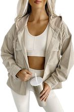 Load image into Gallery viewer, Parchment Drawstring Hooded Corduroy Shacket