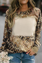 Load image into Gallery viewer, Bleached Tie Dye Leopard Print Long Sleeve Top