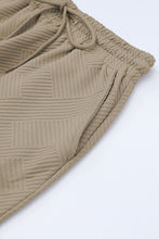 Load image into Gallery viewer, Apricot khaki Textured Loose Fit T Shirt and Drawstring Pants Set