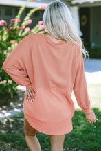 Load image into Gallery viewer, Crinkle Splicing Raw Hem High Low Oversized Blouse