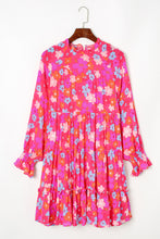 Load image into Gallery viewer, Multicolour Floral Bubble Sleeve Tiered Babydoll Dress
