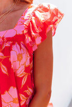 Load image into Gallery viewer, Floral Square Neck Ruffle Sleeve Blouse