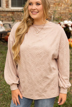Load image into Gallery viewer, Parchment Plus Size Textured Drop Shoulder Crew Neck Sweatshirt