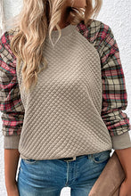 Load image into Gallery viewer, Plaid Raglan Sleeve Sweatshirt