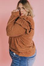 Load image into Gallery viewer, Plus Size Solid Ruffled Tiered Long Sleeve Top